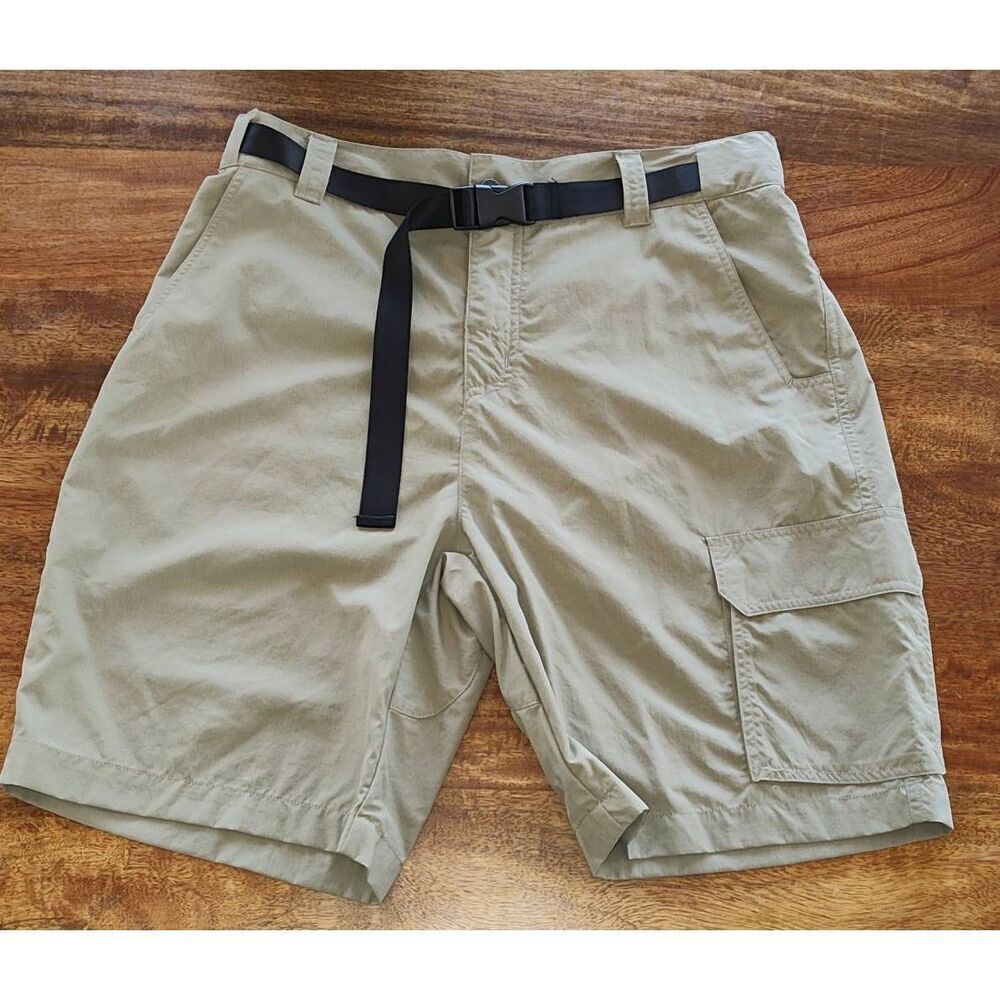 Stormtech Tan Cargo pants with black adjustable belt Size 34 lightweight durable